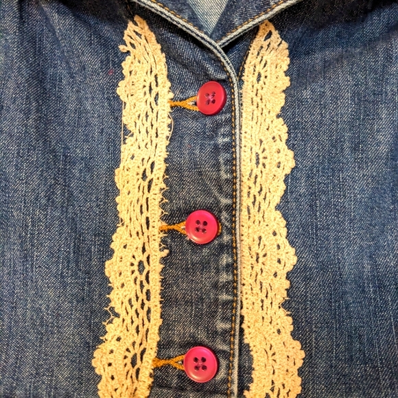 Unicorn themed OOAK  Valentine's Day Handmade Denim Jacket Girls - Picture 8 of 8